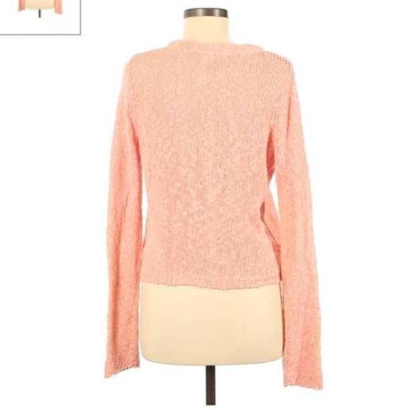 Exhilaration Nubby Lightweigt Sweater Light Pastel Coral Medium M Loose Knit EUC - Picture 2 of 5